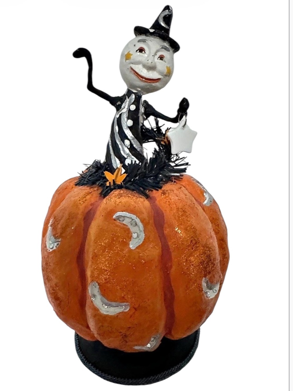 Vintage Style Pumpkin Clown “Pumpkin Peep” Figurine Folk Art Fall Halloween